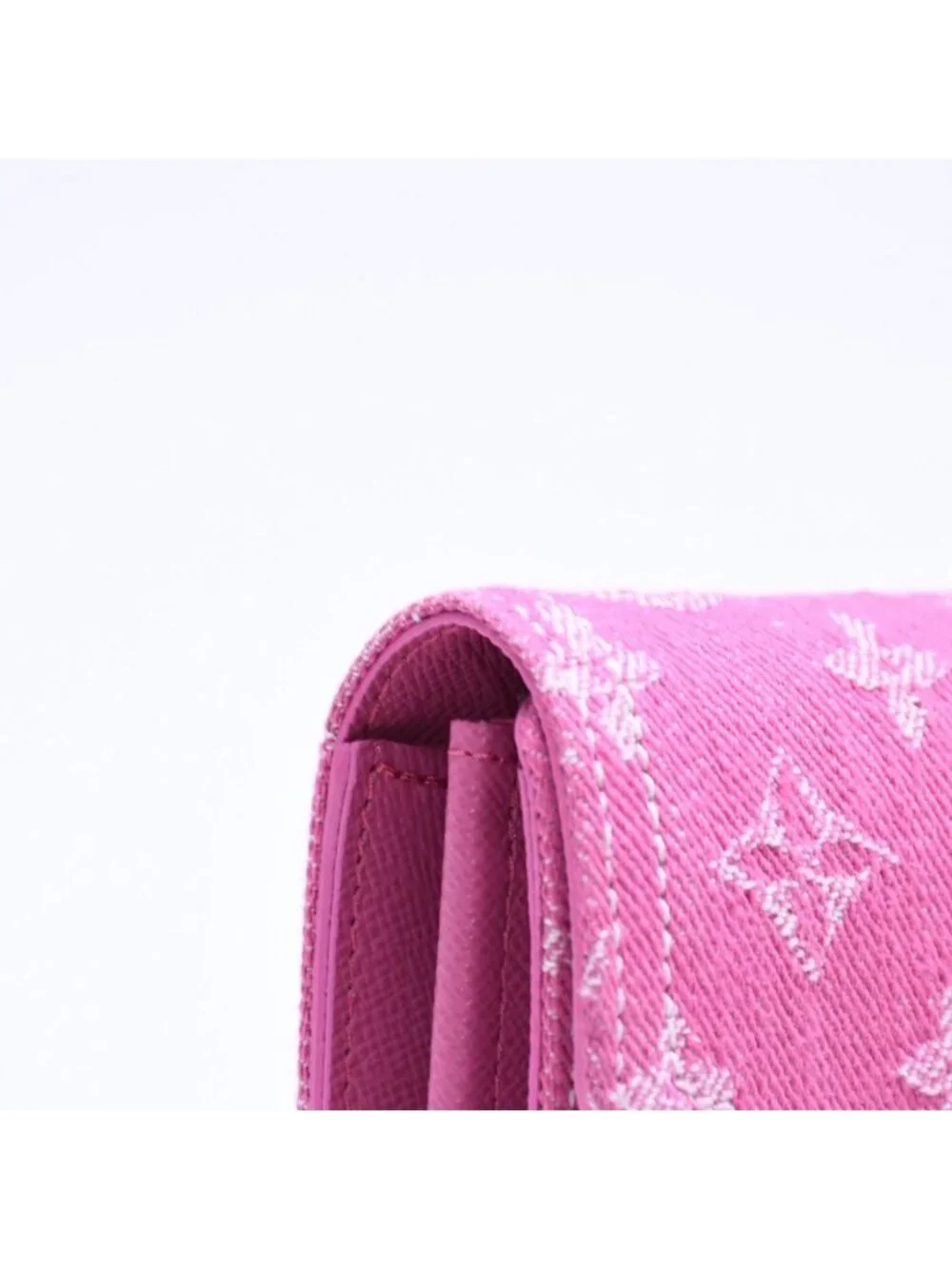 Louis Vuitton Monogram Jacquard Portefeuille Sarah Wallet Denim Fuchsia